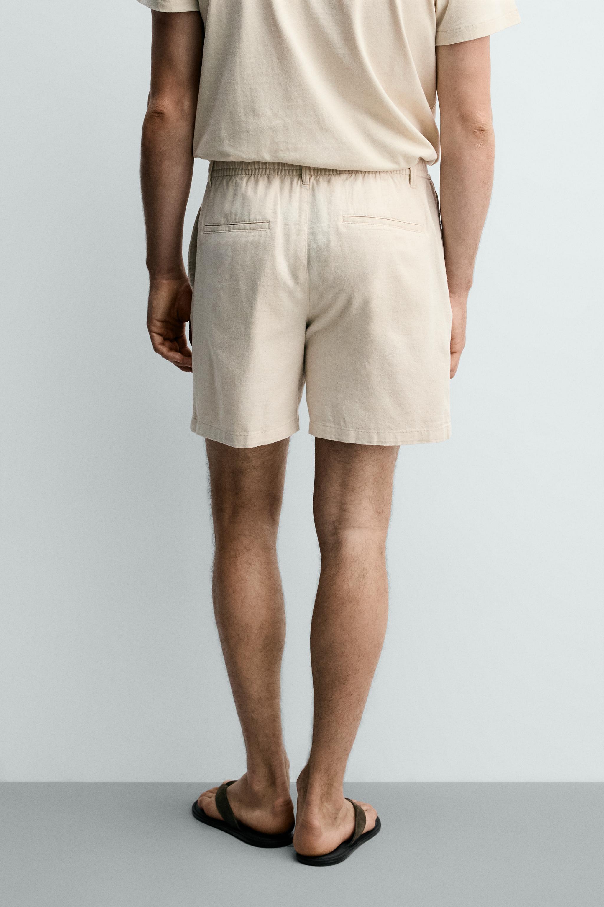 SHORT RELAXED FIT EN COTON ET LIN